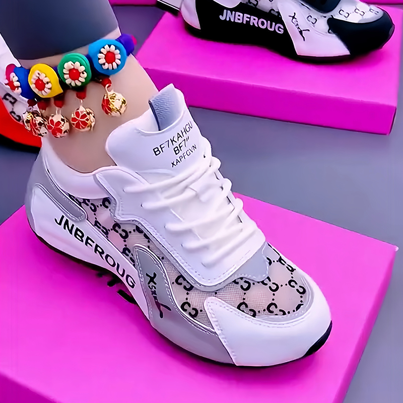 2025春季新款爆款网面透气女鞋男女款洋气时尚百搭软底休闲运动鞋