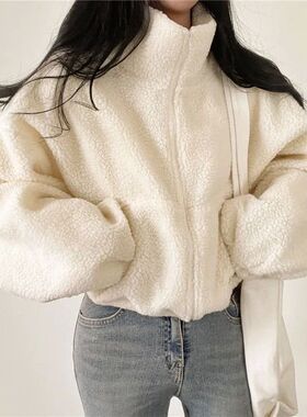 Cardigan loose zipper jacket for women开衫上衣宽松拉链外套女