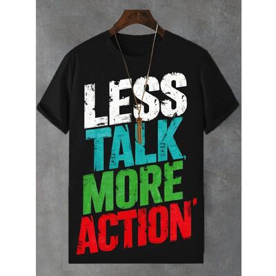 3D printed letter pullover slim fit T-shirt3D印花字母修身T恤