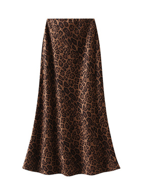 Leopard print skirt high waist fishtail skir半身裙高腰鱼尾裙