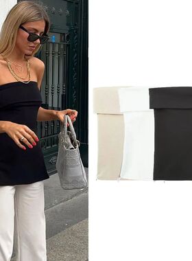 Solid color slit backless sleeveless top纯色开叉露背无袖上衣