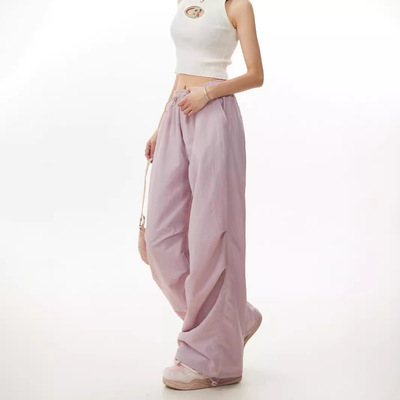 Loose wide leg ankle binding workwear pants 阔腿束脚工装长裤