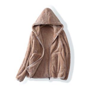 Long sleeved fleece warm jacket for women 长袖加绒保暖外套女