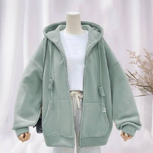 Loose velvet cardigan jacket top women宽松加绒开衫外套上衣女