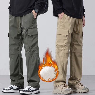 Loose straight tube thick assault pants 宽松直筒加厚冲锋裤男