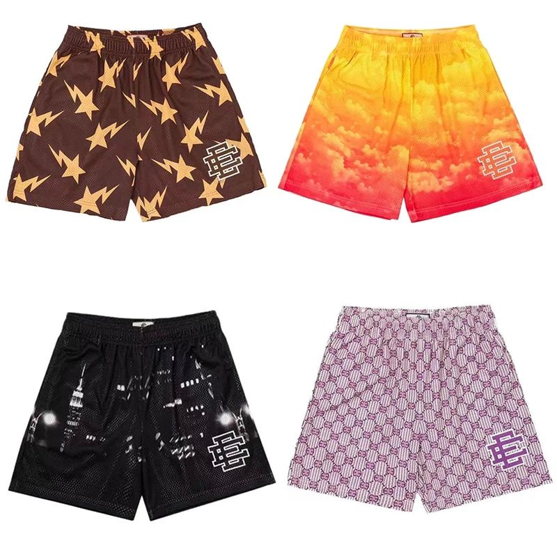 Mesh breathable beach shorts for men印花网眼透气沙滩裤短裤男