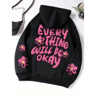 连帽衫 printed sweatshirt印花抽绳长袖 sleeved drawstring long