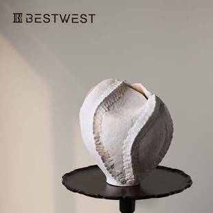 艺术感侘陶瓷花瓶摆件古景镇寂风客厅落地复插YQ25 饰轻 42德花装