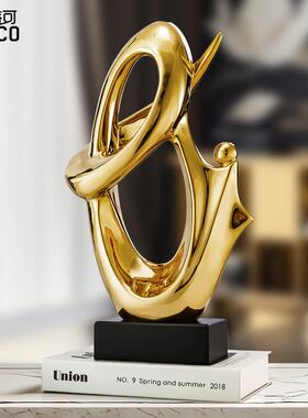 轻奢陶摆饰开 办业家居招ZCJB财工礼品摆饰酒柜电视柜现代公瓷室