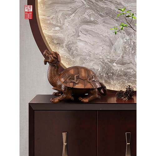 雅红铜龙龟饰品，铜BFX铜灯泡对，客厅门厅一，高的开幕礼品，财