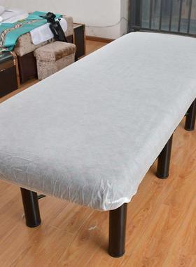 白蓝色一次性单美容床按沙龙摩单透床气无纺布UAB不防水50张有孔