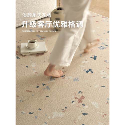 地客厅2025新式款新中法轻奢高级感家用卧室沙发茶几QEB免毯洗地