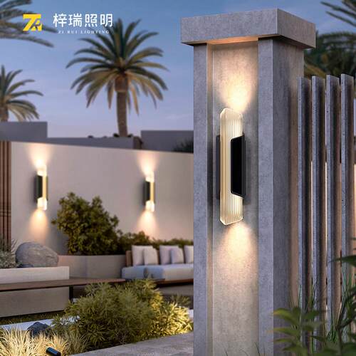 户现外柱壁灯防水庭院壁灯别墅外墙太阳能门壁灯代阳台大立壁灯