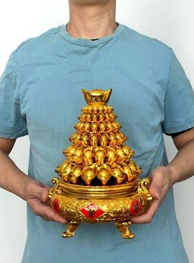 新年聚台宝盆元塔装饰宝摆件招财PUF进宝公司开业柜旺聚财财风水