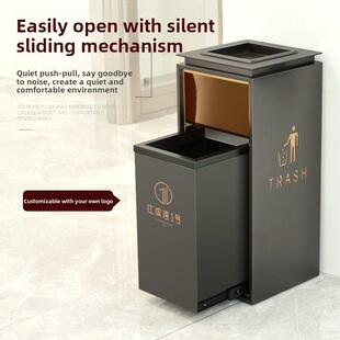 不锈轨道垃圾钢酒店大堂垃圾桶商电销售部梯入走廊口垂场直大厅商