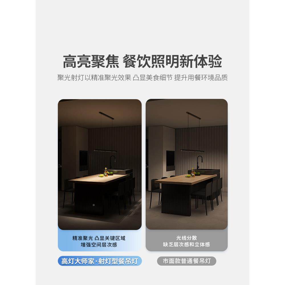现代防简约一字餐吊灯长条智能灯餐桌吧台创意/眩眼聚光护射中山,家装灯饰光源,轨道灯,淘宝优惠券,粉丝福利购,淘宝优惠卷