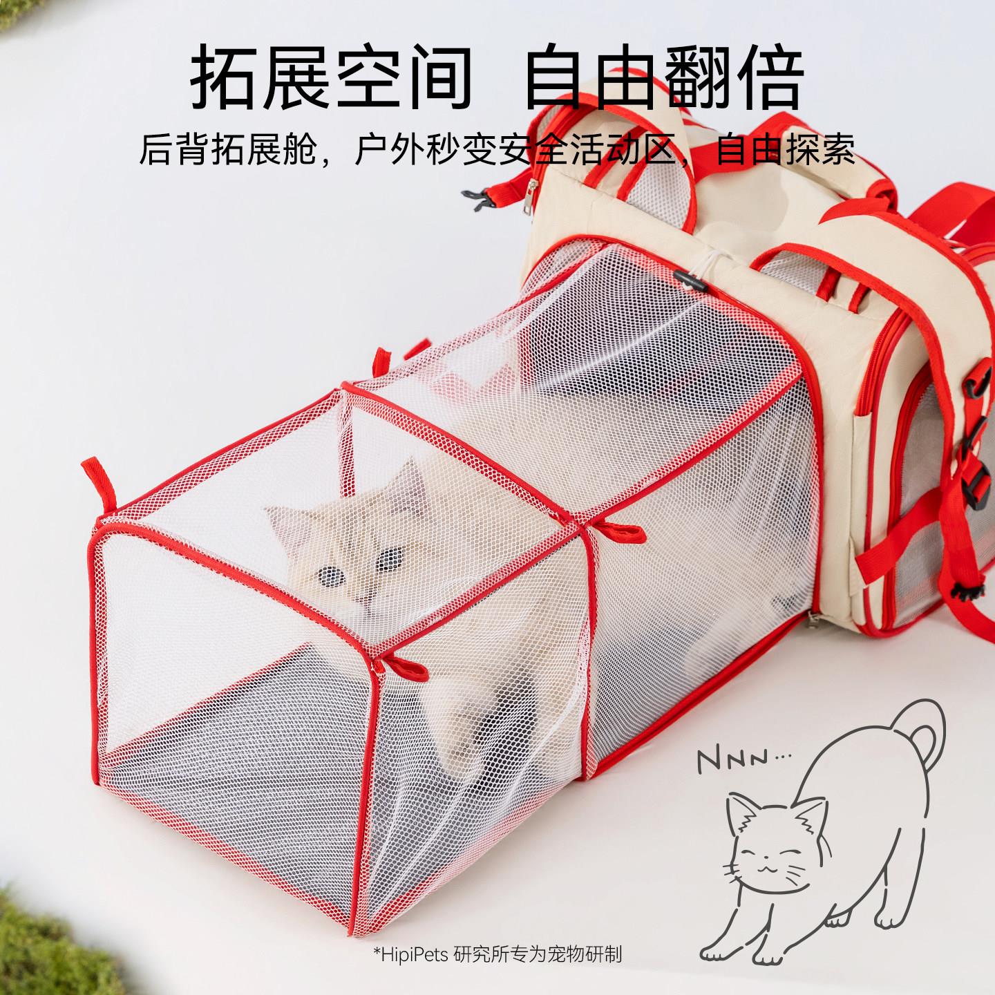 猫气包外出外便携宠物狗狗双肩带包猫2602LBFP咪透折叠携带大容量