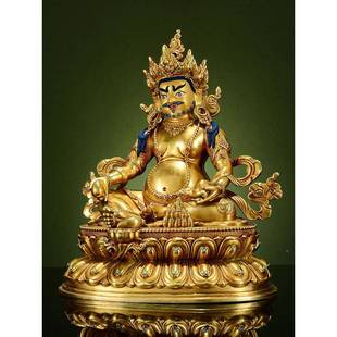 藏全金黄财神室内家青居精工铜雕塑五色村财鎏JLW神青铜佛像饰品