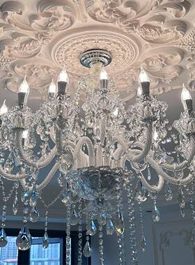 法式水楼晶吊灯墅客厅轻奢高档欧式灯卧室房饭厅OWH别覆式蜡烛吊