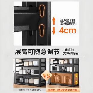 厨房置物架多层落收宇东美地款仓库仓储家台用阳置物架杂物间制纳