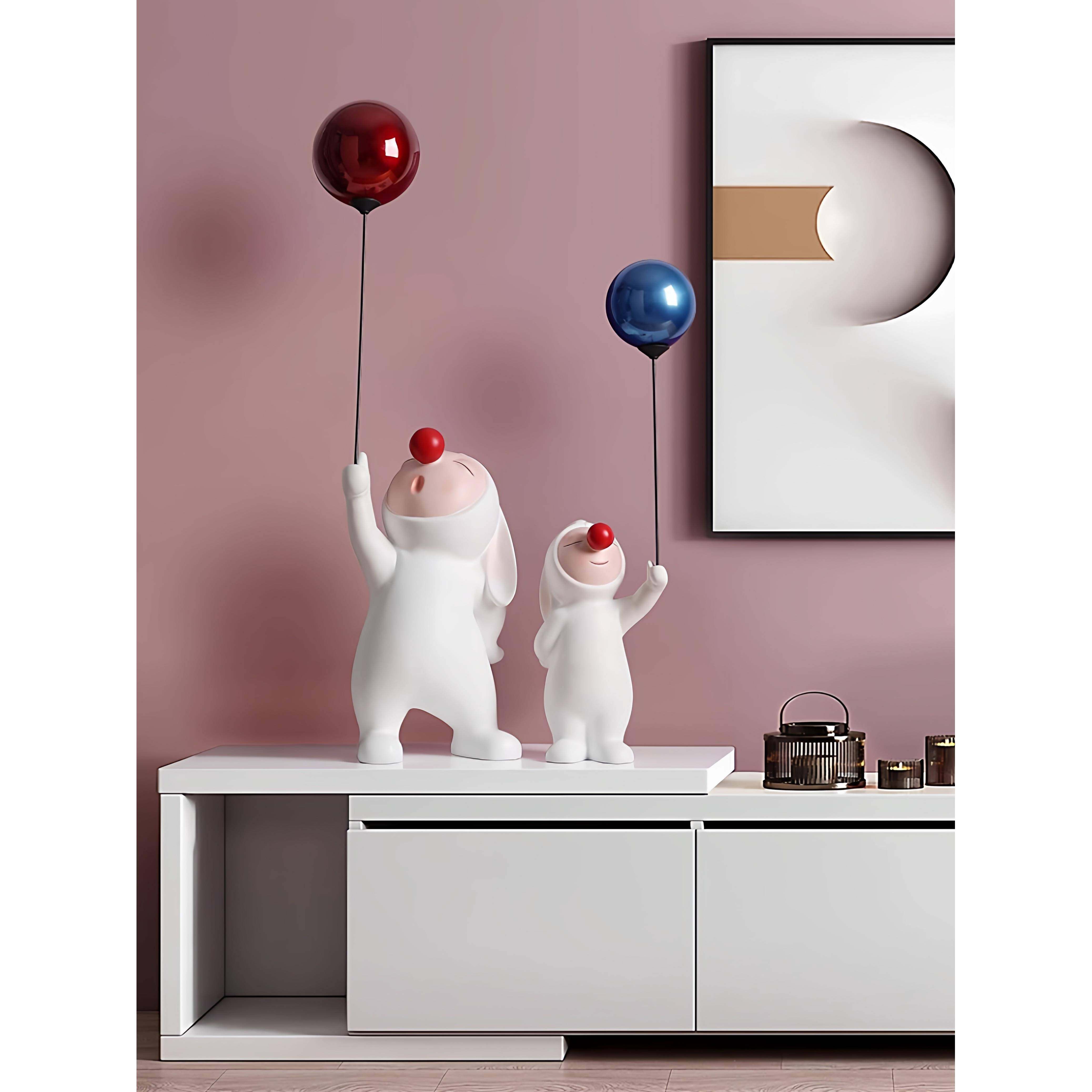 轻奢高饰档网气兔子电视柜JQF两边桌面装品球摆件客厅落地家居红