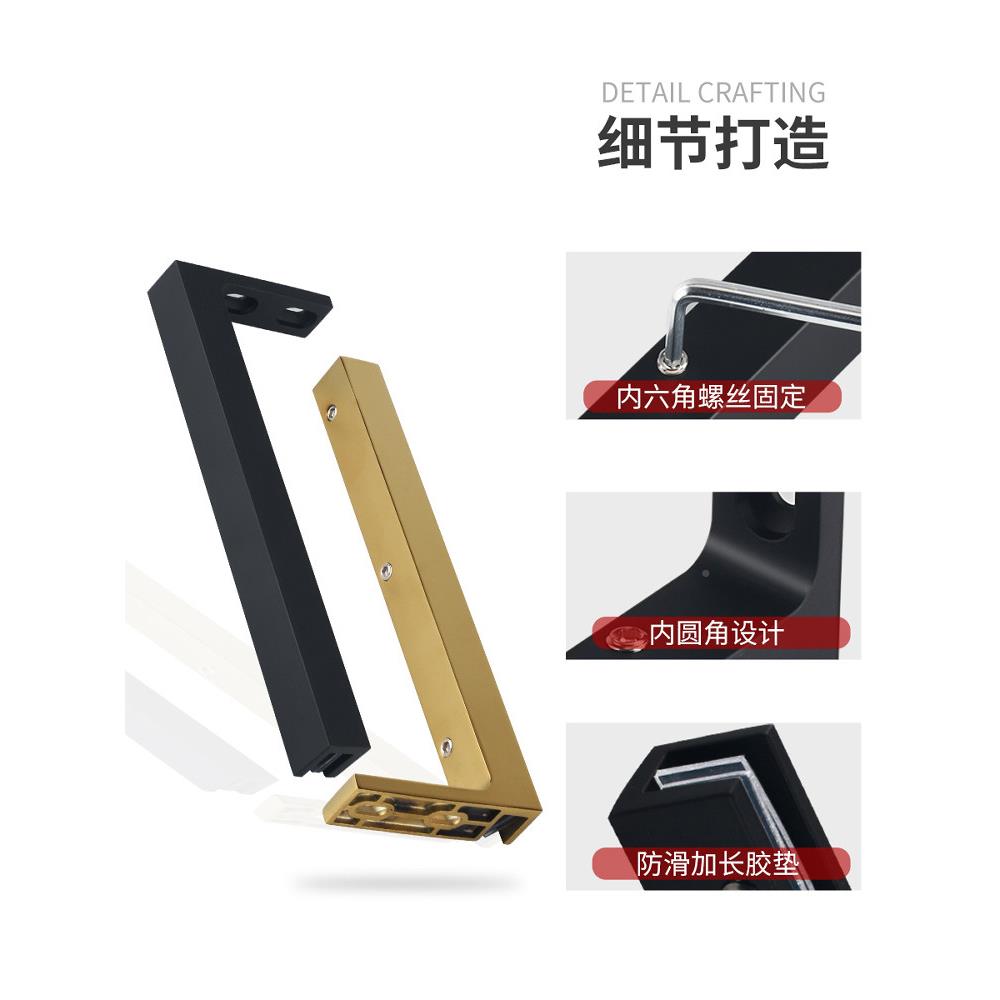 断淋浴房固定夹长拉杆无冲孔3璃JZC04不锈钢玻璃隔l型长角码玻支
