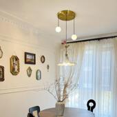 法式 中古餐厅吊灯创意个简约书性房吧台个RY 8188朵性花圆盘风饭