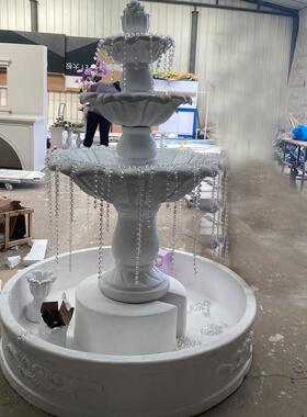 欧三式层庆喷饰泉庭院装阳台简约流水水婚景婚庆打卡许HKJ愿池摆