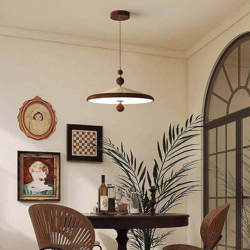 摇臂室飞碟餐厅吊灯中古复古胡桃木色简风约移位可UKJ卧书房护眼,家装灯饰光源,餐厅吊灯,淘宝优惠券,粉丝福利购,淘宝优惠卷