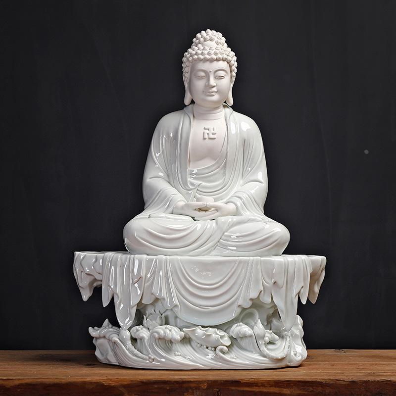 陶瓷大日如来佛祖阿弥陀佛释迦摩尼佛摆件家居客厅博古架装饰摆设