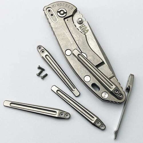 Rick Hinderer knives XM18钛合金背夹 口袋夹一体钛刀夹改装DIY