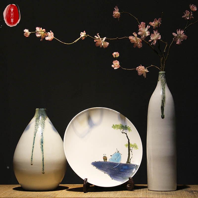LO.GULEYA陶瓷花瓶中式摆件桌面插花现代家居客厅电视柜装饰礼品