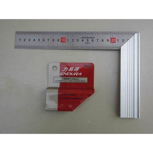 正品ENDURA力易得不锈钢角尺铝座直角尺木工拐尺角度测量尺E8073