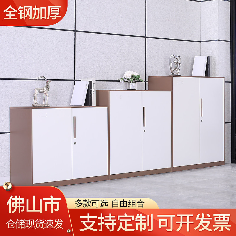 佛山钢制拆装套色文件资料柜铁皮书柜带锁矮柜定制加厚更衣储物柜