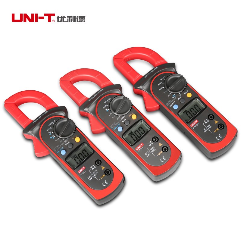 优利德UT201数字钳形万用表高精度钳形表交直流电流表电工万能表