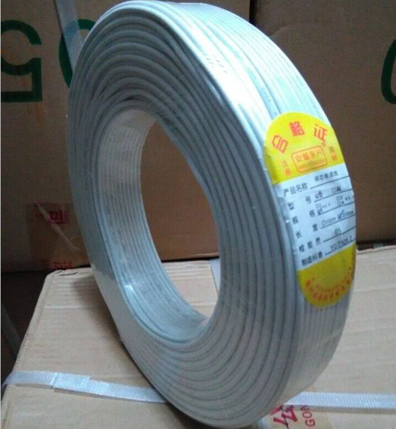 RJ11单股4芯HYV室内4*0.4全铜电话线 四芯圆/型扁型单股130米纯铜