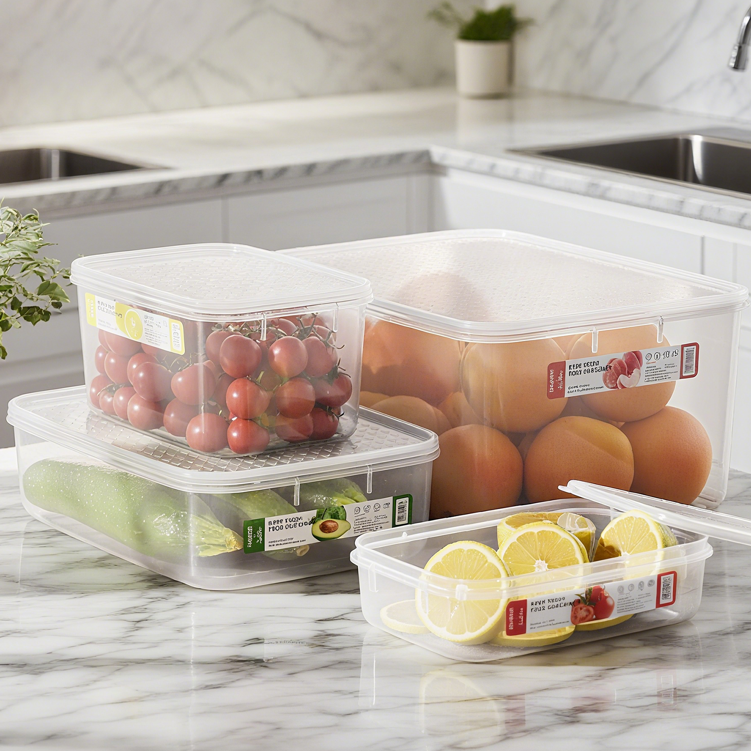 家用保鲜盒冷藏冷冻冰箱专用可微波密封收纳盒饭盒塑料储物盒带盖