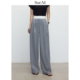 高级灰撞色西裤 高腰休闲西装 直筒裤 Sue.M 女夏季 新款 垂感休闲长裤