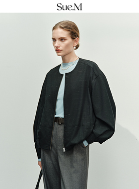 Sue.M 圆领花苞下摆宽松夹克26春 DI*R同源面料小个子气质外套女
