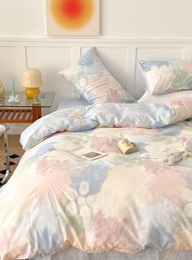 秋季纯棉四件套00全被套床单床棉床笠宿舍床上三件套品TRM1南通家