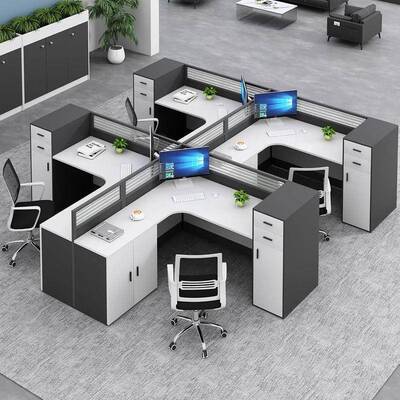 办公代桌子办室简现职公员带休NDK息床员工办公桌DZ屏风约隔断卡