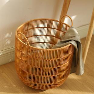 具收纳藤筐编脏衣篮篮卫生间FDF玩脏衣篓编织家用大容量阳台复古