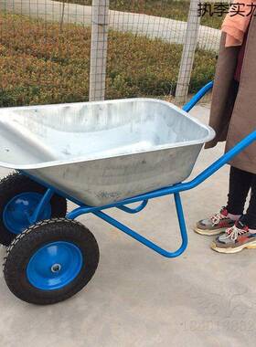 独轮小推工地农用沙土建推筑翻斗垃圾搬运XKY花园人力车双轮手车