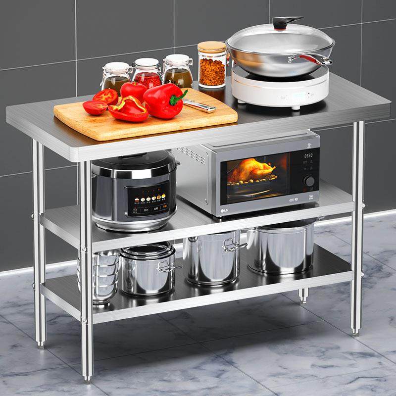 加厚双层锈钢作圆角工作台案操IKT板桌三不层打包台面厨房切菜台,家装主材,商用厨房操作台/工作台,淘宝优惠券,粉丝福利购,淘宝优惠卷