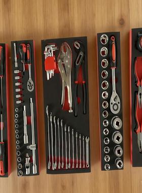 90件汽修工具套三层式五VRG格家折叠手提工具箱便携组用工具