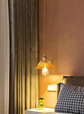 创意个彩色铜玻璃吊灯卧室44807阳床头吊灯走性廊过道灯玄关台全