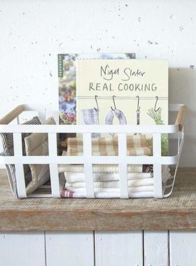 中凰日式铁艺厨房杂物纳厨房篮置纳物架白色收纳收篮IZY子白色收