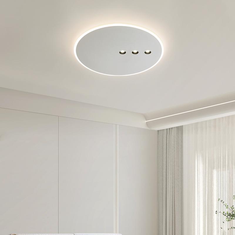 中山灯卧室房间灯圆FTB方形形奶油风现e代具简约超薄ld吸顶灯调光