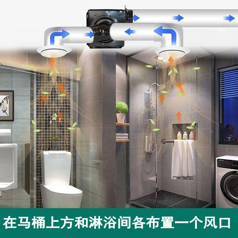生绿岛风体管分道风机一拖二酒店宾馆卫间暗式排气BSY藏换气扇轻