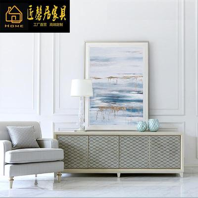 法式电视柜DAR桦木客厅小纳户型视地柜白色彩绘电视地柜柜收听柜